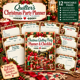 Quilting Themed Christmas Party Planner - 12 Page PDF Worbook