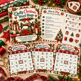 Quilty Christmas Bingo Game - 15 page PDF - Printable Digital Download