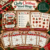 Quilty Christmas Bingo Game - 15 page PDF - Printable Digital Download