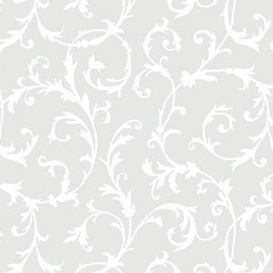 Fabric P&B Ramblings Scroll White on White RA134885-W