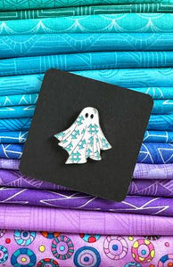 Gifts - Enamel Pin Quilt Ghost Light Blue -  SASSPIN-GHOST