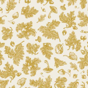 Fabric Riley Blake Fall Foliage Cream Gold Metallic SC13937R-CREAM