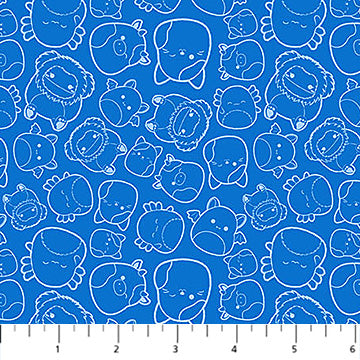 Fabric Northcott Squishmallows Outlines Blue SQ1008-45