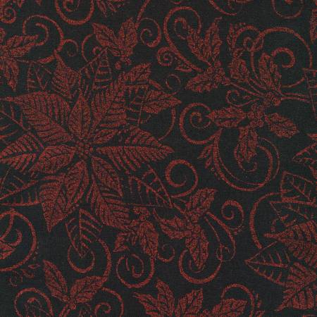 Fabric Robert Kaufman Season of Sparkles Poinsettia Ruby w/Metallic SRKH21819118