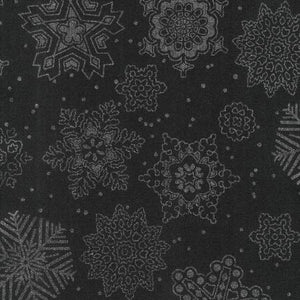 Fabric Robert Kaufman Season of Sparkles Snowflake Onyx w/Metallic SRKH21820181