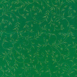 Fabric Robert Kaufman Season of Sparkles Vines Evergreen w/Metallic SRKH21822224