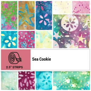 Fabric Island Batik Sea Cookies 2.5in Strips, 40pcs