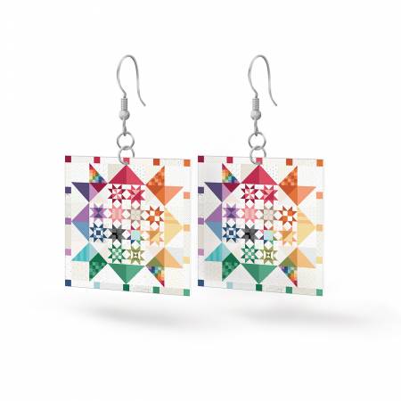 Gifts - Earrings - Leather Square Earrings Shine Together - STLR-37629