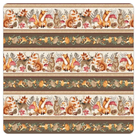 Fabric Studio E Foliage & Fur Coats border stripe 7666-39