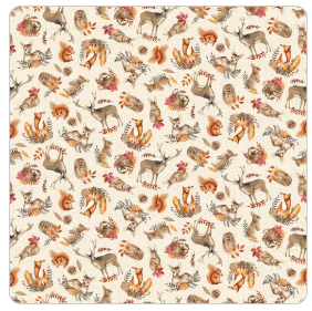 Fabric Studio E Foliage & Fur Coats Animals 7656-33
