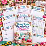 Sewing Room Organization Planner - 11 Page PDF Workbook - Digital Download