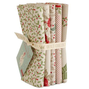 Fabric Tilda Merry Little Christmas Fat Quarter Bundle 5pc Cream TIL300245