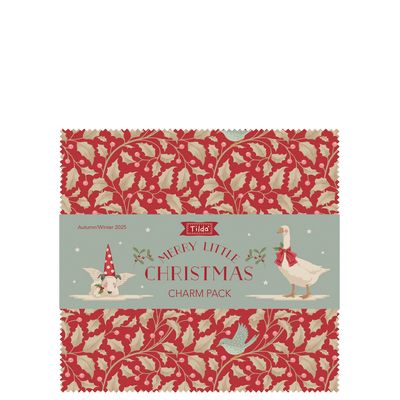 Fabric Tilda Merry Little Christmas Charm Pack 5in Squares, 40pcs TIL300249