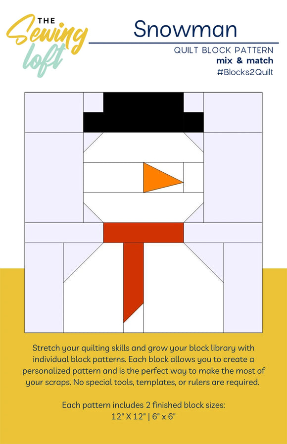 Pattern - The Sewing Loft Snowman Quilt Block - TSL2404