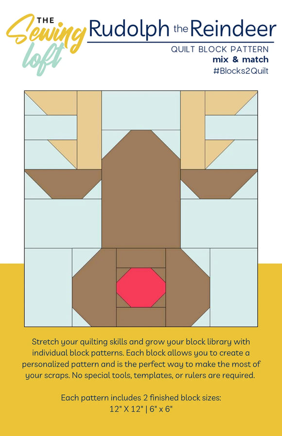 Pattern - The Sewing Loft Reindeer Quilt Block - TSL2440