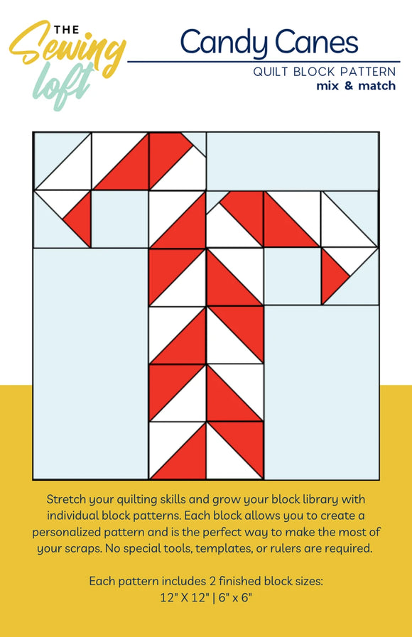 Pattern - The Sewing Loft Candy Canes Quilt Block - TSL2445