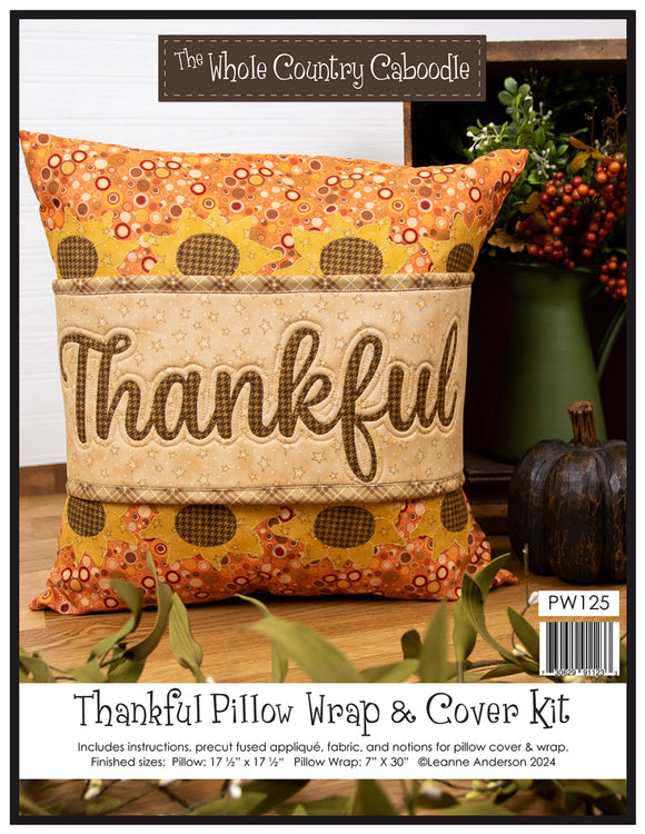Kit Wrapped with Words Pillow Wrap & Cover - Thankful - WCCPW125