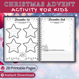 Printable Kids Christmas Advent Activity Bundle 28 pages - INSTANT DOWNLOAD