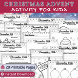 Printable Kids Christmas Advent Activity Bundle 28 pages - INSTANT DOWNLOAD
