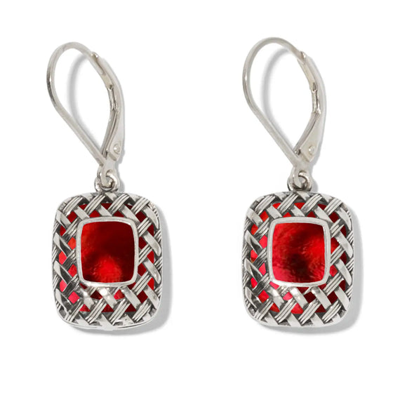 Gifts - Bottled Up Designs - Vintage Quilted Square Earrings - Ruby QSRE