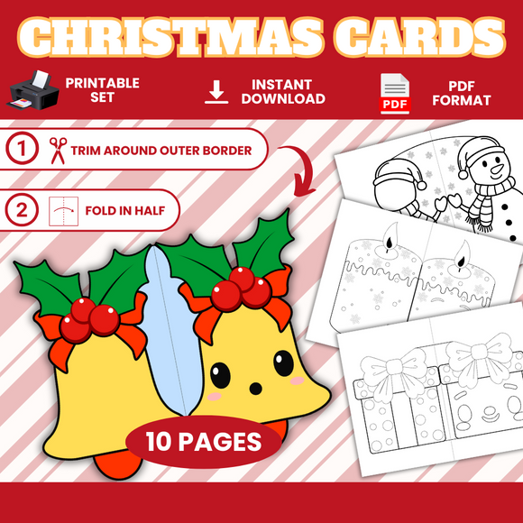Printable Christmas Cards - INSTANT DOWNLOAD