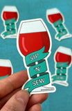 Gifts Sip 'N' Sew Wine Sticker - Set of 6 - from Sassafras Lane