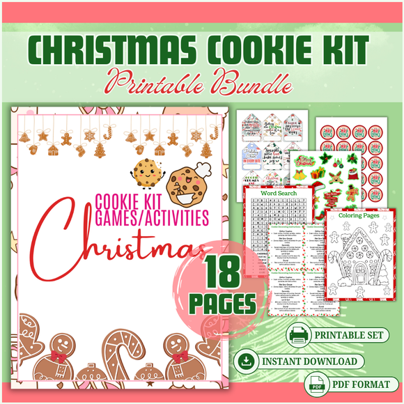 Printable Christmas Cookie Kit 18 pages - INSTANT DOWNLOAD