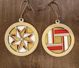 Kit DIY Barn Quilt Ornament Painting Set - Makes 2 Round