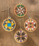 Gifts Hand-Painted Wooden Barn Quilt Ornament - Pkg of One -  FR-SLA-HPBO