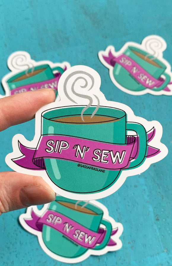 Gifts Sip 'N' Sew Mug Stickers - Set of 6 -  from Sassafras Lane