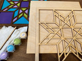 Kit - DIY Barn Quilt Pattern Mosaic 8-Point Star Decor Painting Craft Kit