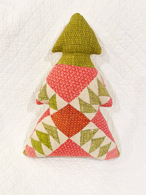 Gifts - Handmade Vintage Quilt Christmas Tree Pillow - Unique colors & designs