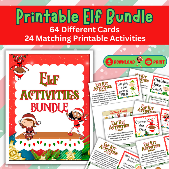 Printable Elf Activities Bundle 40 pages - INSTANT DOWNLOAD