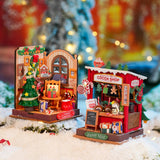 Gifts - DIY Miniature House Wooden Puzzle Kit - Christmas Fireplace DS041