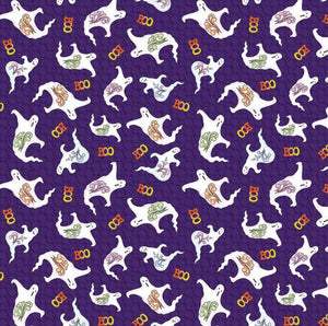 Fabric Benartex All Hallows Eve by Jim Shore - Ghosts Purple 16526B-66