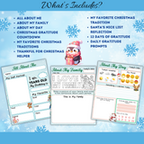 Printable Kids Christmas Gratitude Journal 22 pages - INSTANT DOWNLOAD
