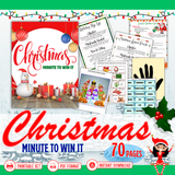 Printable Christmas Minute to Win It Games - HUGE 70 page pack - INSTANT DOWNLOAD