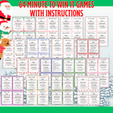 Printable Christmas Minute to Win It Games - HUGE 70 page pack - INSTANT DOWNLOAD