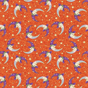 Fabric Benartex All Hallows Eve by Jim Shore - Moon Orange 16524B-39