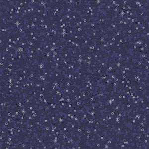 Fabric Stof We Love Christmas Blue Silver Metallic 4591-601