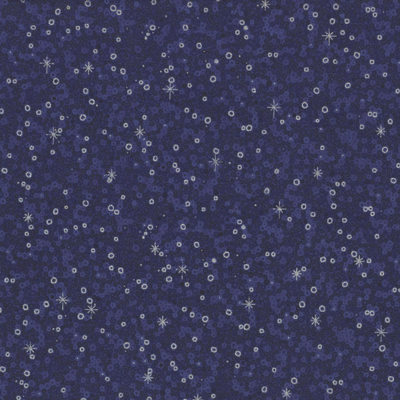 Fabric Stof We Love Christmas Blue Silver Metallic 4591-601