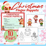 Printable Christmas Finger Puppets - INSTANT DOWNLOAD