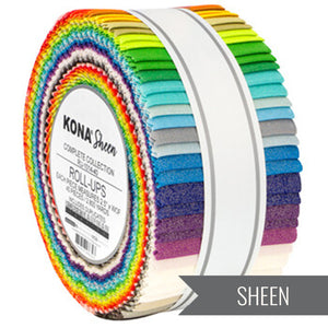 Fabric Robert Kaufman Kona Sheen 2.5in Strips, 40pcs