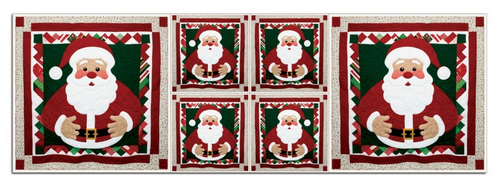 Fabric Precut Panel - Patchwork Santa CYS630623