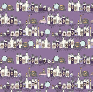 Fabric - Riley Blake - Spooky Schoolhouse - Potions Class Lilac - C13201R-LILAC