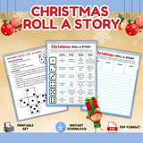 Printable Christmas Roll-a-Story Activity - INSTANT DOWNLOAD