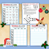 Printable Christmas Roll-a-Story Activity - INSTANT DOWNLOAD