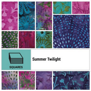 Fabric Island Batik Summer Twilight 10in Squares, 42pcs