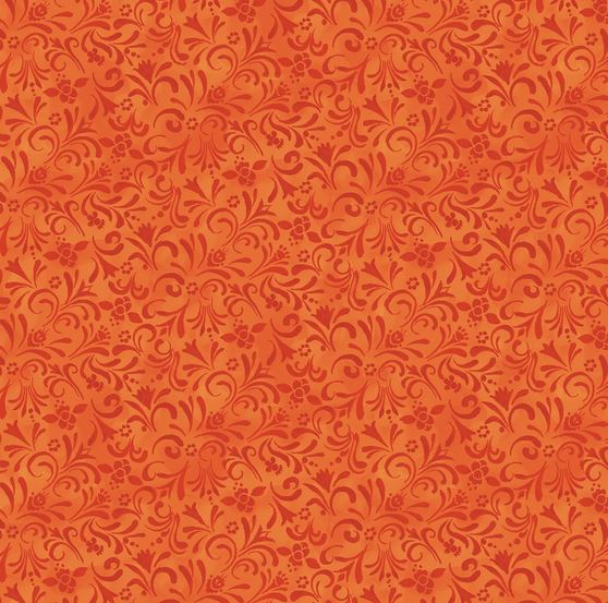 Fabric -  Benartex All Hallows Eve by Jim Shore - Tone on Tone Orange 9440B-39