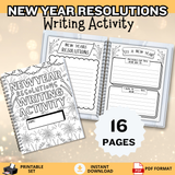 Printable New Year Resolutions Writing Activity Bundle - INSTANT DOWNLOAD